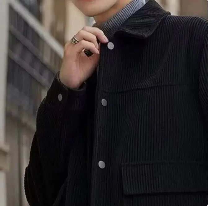 Striped Short Style Casual Men's Clothing Lapel