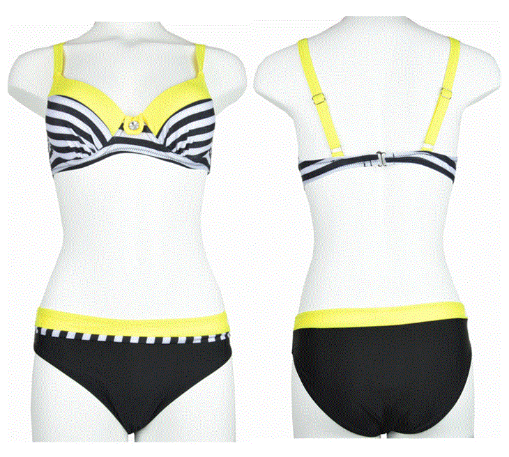 Striped Patchwork Swimwear