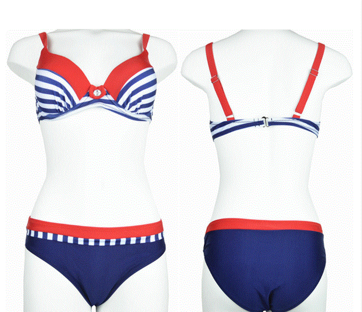 Striped Patchwork Swimwear